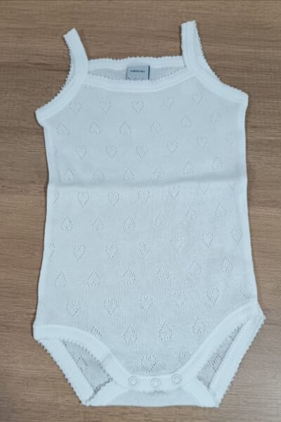 Body bebé básico tirantes calado blanco
