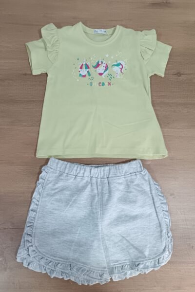 Conjunto niña cómodo verano unicornio