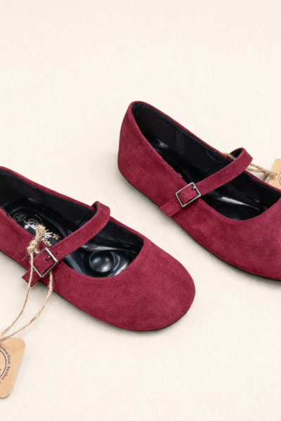 Merceditas Barefoot niña piel de antelina