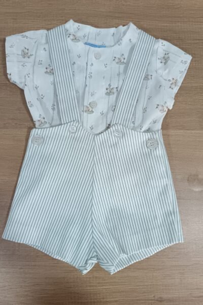 Conjunto peto bebé algodón familia conejitos