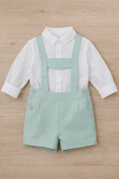 Peto + camisa ceremonia niño elegante. Hecho en España