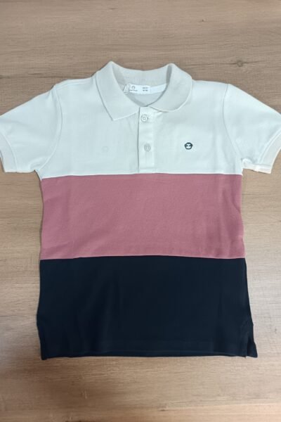 Polo niño rayas grosella elegante