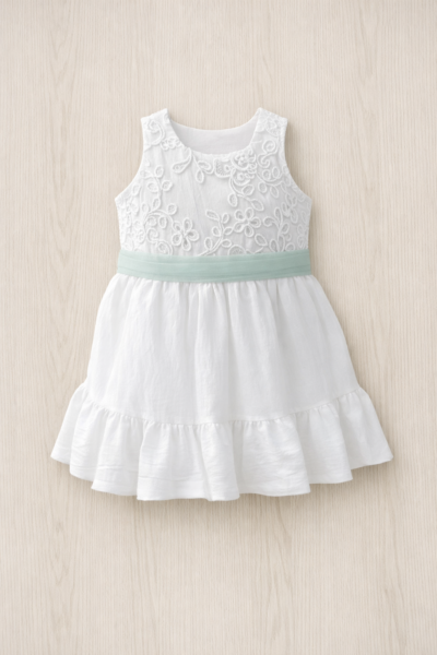 Vestido ceremonia niña lazo espalda descubierta. Hecho en España