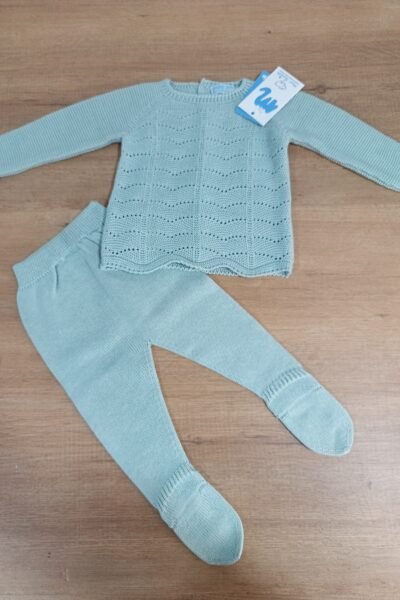 Conjunto hilo bebé dos piezas polaina manga larga aquatic