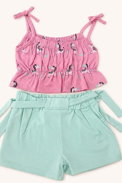 Conjunto infantil niña sport verano de cebras