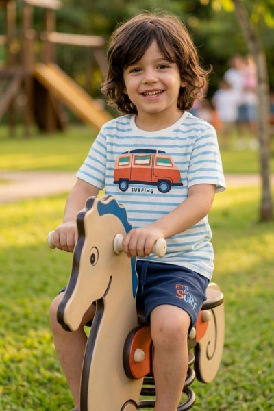 Conjunto infantil niño sport verano autobus