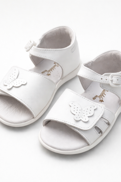Sandalias piel mariposa niña flexible