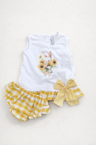 Conjunto bebé niña girasoles vichy