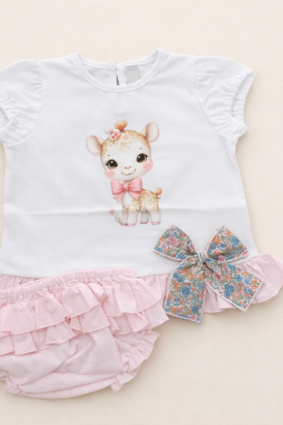 Conjunto bebé niña jirafa divertida