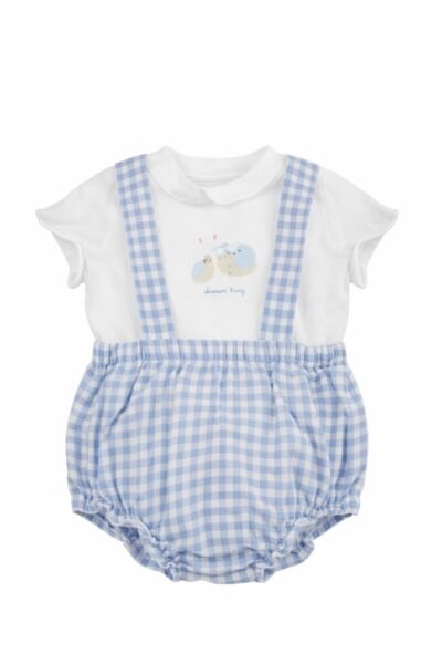 Conjunto azul infantil ranita con camiseta. Familia caracol