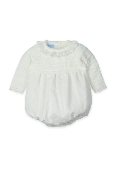 Pelele de punto y tejido organza